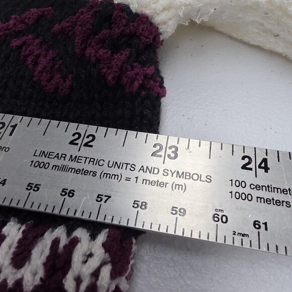 RUSS by Liz Claiborne Sweater Womens XL 16/18 White Burgundy Fair Isle Knit - Picture 9 of 10